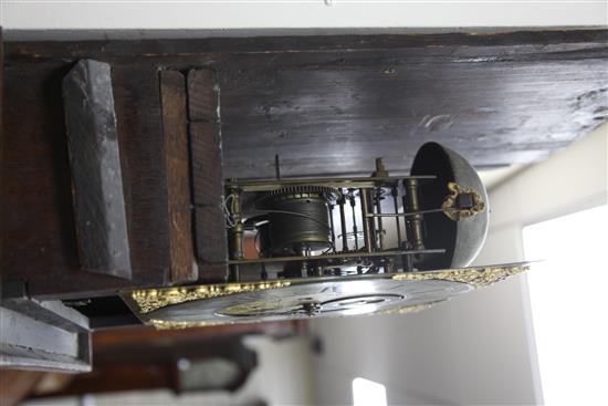 John Hocker of Reading. A George II oak eight day longcase clock, 6ft 10in.